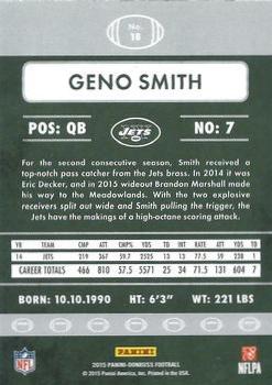 2015 Donruss - Stat Line Career Green #18 Geno Smith Back