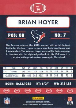 2015 Donruss - Stat Line Career Green #30 Brian Hoyer Back