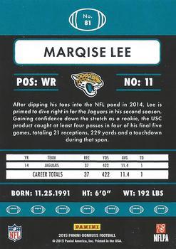 2015 Donruss - Stat Line Career Green #81 Marqise Lee Back