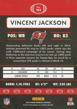2015 Donruss - Stat Line Career Green #103 Vincent Jackson Back