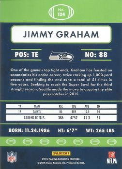 2015 Donruss - Stat Line Career Green #124 Jimmy Graham Back