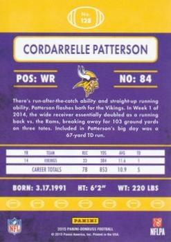 2015 Donruss - Stat Line Career Green #128 Cordarrelle Patterson Back