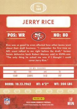 2015 Donruss - Stat Line Career Green #164 Jerry Rice Back