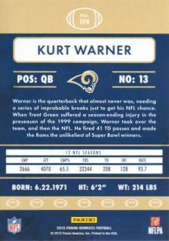 2015 Donruss - Stat Line Career Green #174 Kurt Warner Back