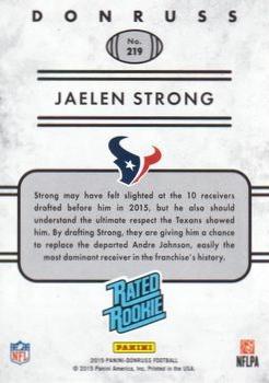 2015 Donruss - Stat Line Career Green #219 Jaelen Strong Back