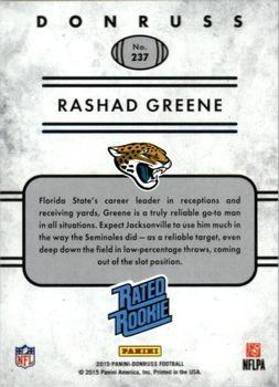 2015 Donruss - Stat Line Career Green #237 Rashad Greene Back