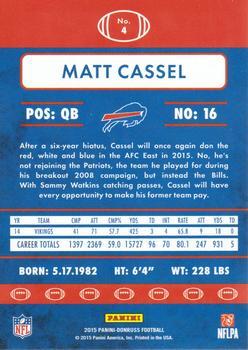 2015 Donruss - Stat Line Season #4 Matt Cassel Back