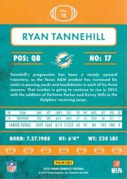 2015 Donruss - Stat Line Season #13 Ryan Tannehill Back