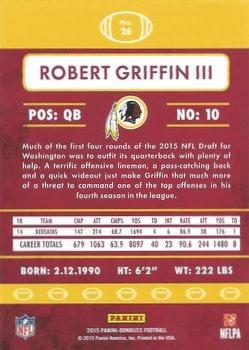 2015 Donruss - Stat Line Season #26 Robert Griffin III Back