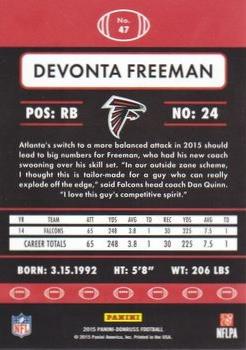 2015 Donruss - Stat Line Season #47 Devonta Freeman Back