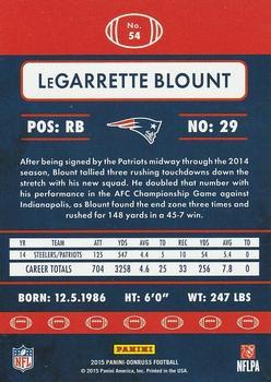 2015 Donruss - Stat Line Season #54 LeGarrette Blount Back
