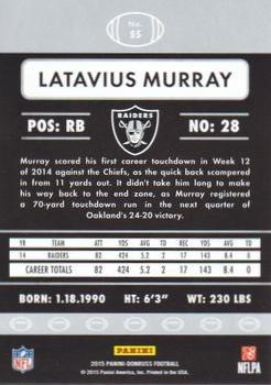 2015 Donruss - Stat Line Season #55 Latavius Murray Back