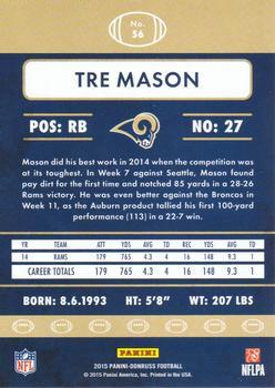 2015 Donruss - Stat Line Season #56 Tre Mason Back