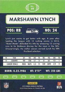 2015 Donruss - Stat Line Season #60 Marshawn Lynch Back