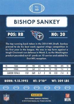 2015 Donruss - Stat Line Season #63 Bishop Sankey Back