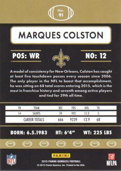 2015 Donruss - Stat Line Season #91 Marques Colston Back