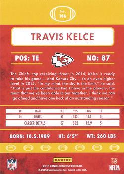 2015 Donruss - Stat Line Season #106 Travis Kelce Back