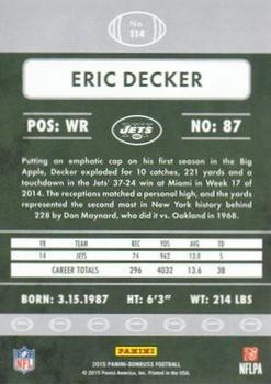 2015 Donruss - Stat Line Season #114 Eric Decker Back