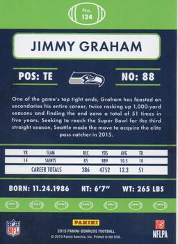 2015 Donruss - Stat Line Season #124 Jimmy Graham Back