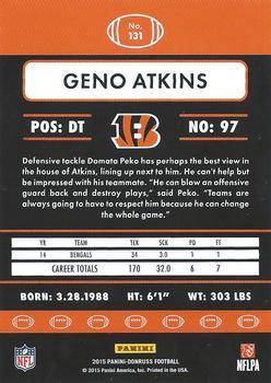 2015 Donruss - Stat Line Season #131 Geno Atkins Back