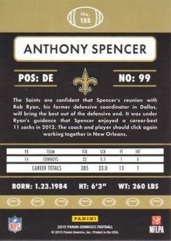 2015 Donruss - Stat Line Season #155 Anthony Spencer Back
