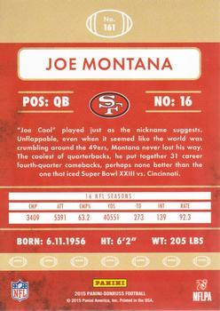 2015 Donruss - Stat Line Season #161 Joe Montana Back