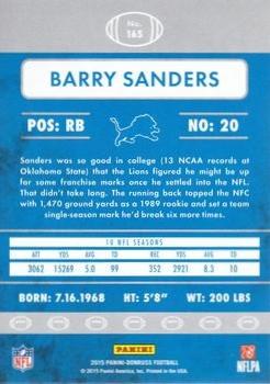 2015 Donruss - Stat Line Season #165 Barry Sanders Back