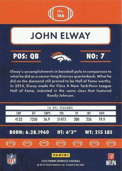 2015 Donruss - Stat Line Season #166 John Elway Back