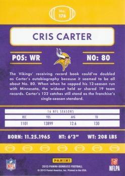 2015 Donruss - Stat Line Season #176 Cris Carter Back