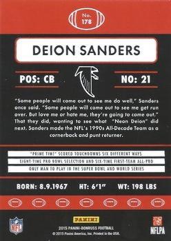 2015 Donruss - Stat Line Season #178 Deion Sanders Back