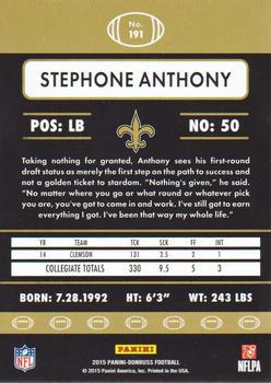 2015 Donruss - Stat Line Season #191 Stephone Anthony Back