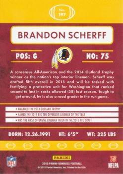 2015 Donruss - Stat Line Season #197 Brandon Scherff Back