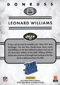 2015 Donruss - Stat Line Season #204 Leonard Williams Back