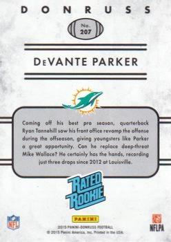 2015 Donruss - Stat Line Season #207 DeVante Parker Back