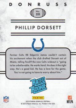 2015 Donruss - Stat Line Season #211 Phillip Dorsett Back