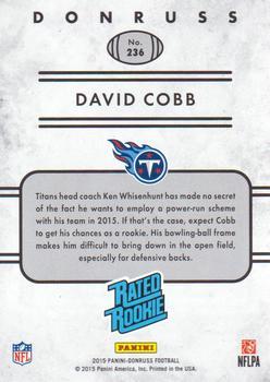 2015 Donruss - Stat Line Season #236 David Cobb Back