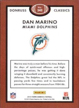 2015 Donruss - Stat Line Season #242 Dan Marino Back