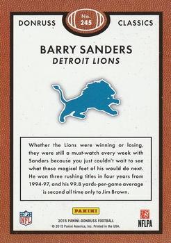 2015 Donruss - Stat Line Season #245 Barry Sanders Back