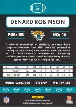 2015 Donruss - Stat Line Years #49 Denard Robinson Back