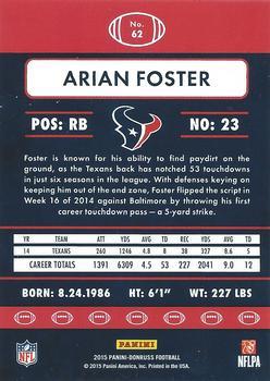 2015 Donruss - Stat Line Years #62 Arian Foster Back