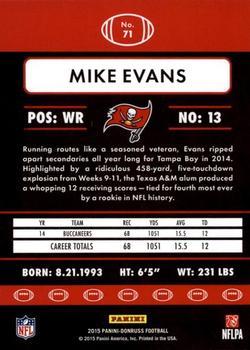 2015 Donruss - Stat Line Years #71 Mike Evans Back