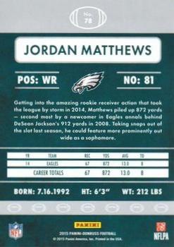 2015 Donruss - Stat Line Years #78 Jordan Matthews Back