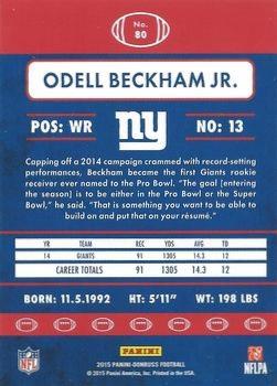2015 Donruss - Stat Line Years #80 Odell Beckham Jr. Back