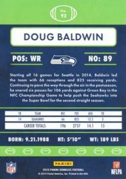2015 Donruss - Stat Line Years #92 Doug Baldwin Back