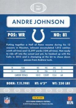 2015 Donruss - Stat Line Years #107 Andre Johnson Back