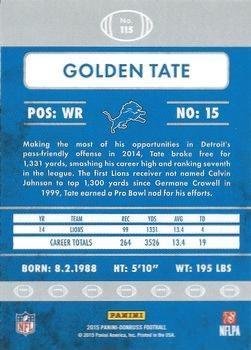 2015 Donruss - Stat Line Years #115 Golden Tate Back
