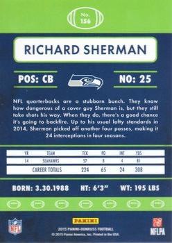 2015 Donruss - Stat Line Years #156 Richard Sherman Back