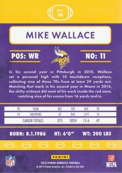 2015 Donruss - Press Proof Purple #96 Mike Wallace Back