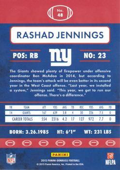 2015 Donruss - Press Proof Blue #48 Rashad Jennings Back
