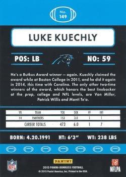 2015 Donruss - Press Proof Blue #149 Luke Kuechly Back